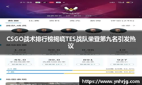 CSGO战术排行榜揭晓TES战队荣登第九名引发热议
