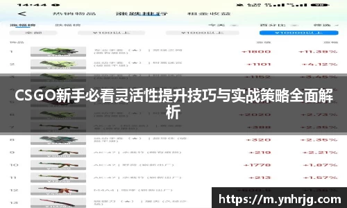 CSGO新手必看灵活性提升技巧与实战策略全面解析